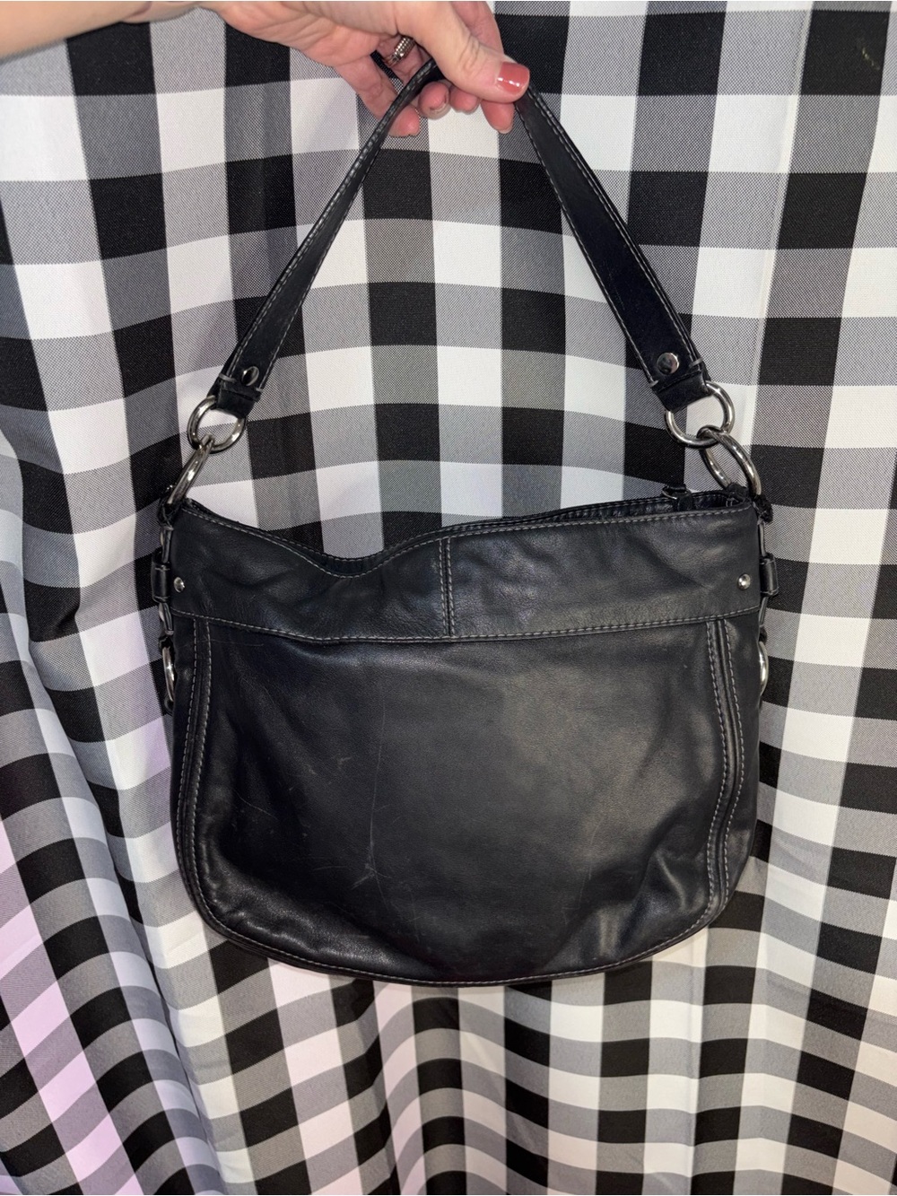 Coach Zoe Black Leather Hobo Shoulder Bag 2010 - Picture 2 of 7